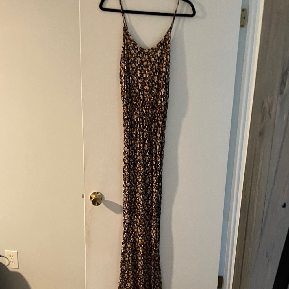 All in Favor Brown and Cream Maxi Dress